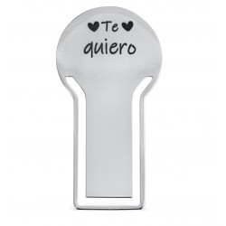 Marcapaginas personalizado con grabado acero inox.