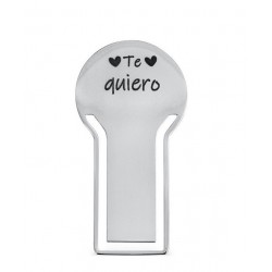 Marcapaginas personalizado con grabado acero inox.