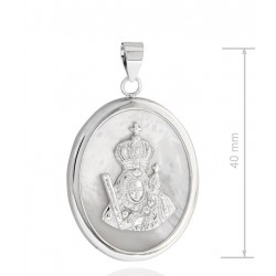 Medalla Virgen de la Cabeza plata y nácar