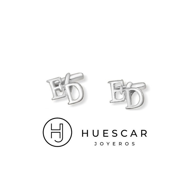 Gemelos iniciales de plata Gemelos iniciales de plata