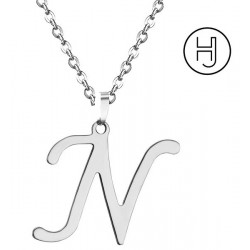 Colgantes de letras plata de ley (cadena incluida)