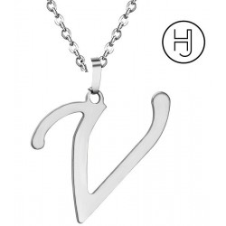 Colgantes de letras plata de ley (cadena incluida)