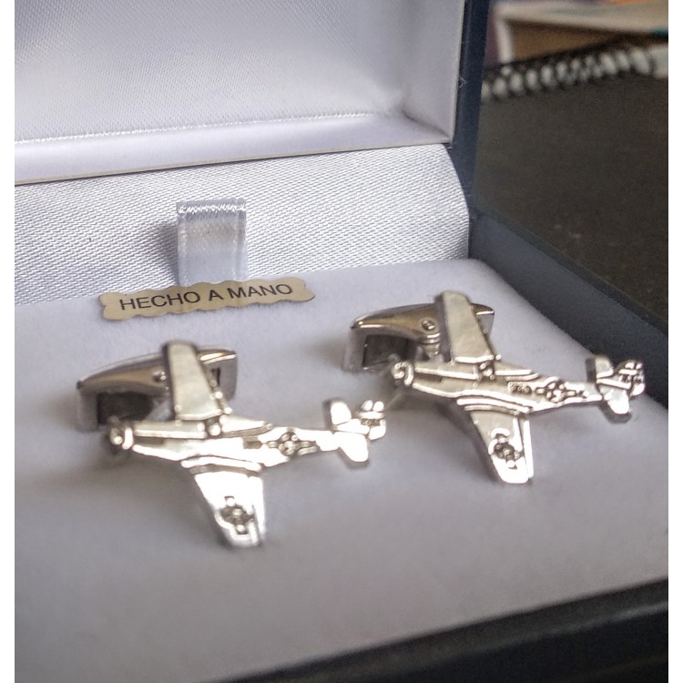 gemelos avion de plata personalizado gemelos avion de plata personalizado