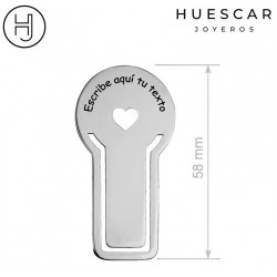 Marcapaginas personalizado con grabado acero inox.