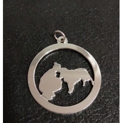 Collar personalizado con Silueta enmarcada plata de ley