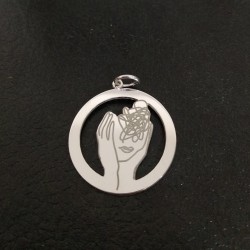 Collar personalizado con Silueta enmarcada plata de ley