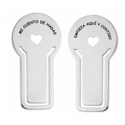 Marcapaginas personalizado con grabado acero inox.