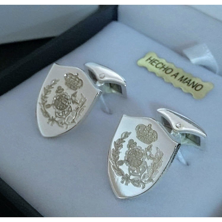 gemelos escudos de plata gemelos escudos de plata