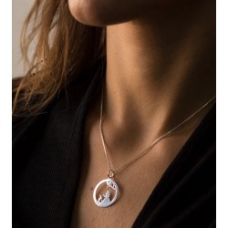 Collar personalizado con Silueta enmarcada plata de ley