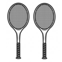 Gemelos raquetas de tenis en plata de ley