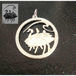 Collar personalizado con su diseño enmarcado plata de ley