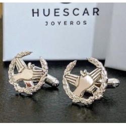 Gemelos insignia Fisioterapia en Plata de Ley