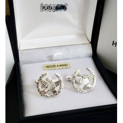 Gemelos insignia Fisioterapia en Plata de Ley