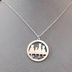 Collar personalizado con su diseño enmarcado plata de ley