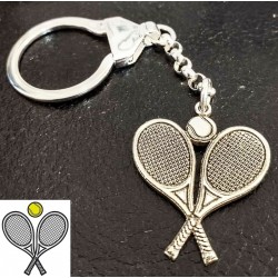 Llavero raquetas de tenis en plata de ley