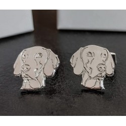 Gemelos de perros personalizados plata de ley