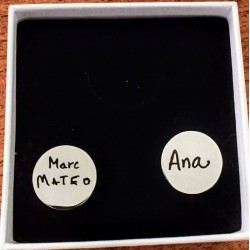 Gemelos personalizados iniciales y logos bodas en acero inoxidable