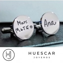 Gemelos personalizados iniciales y logos bodas en acero inoxidable