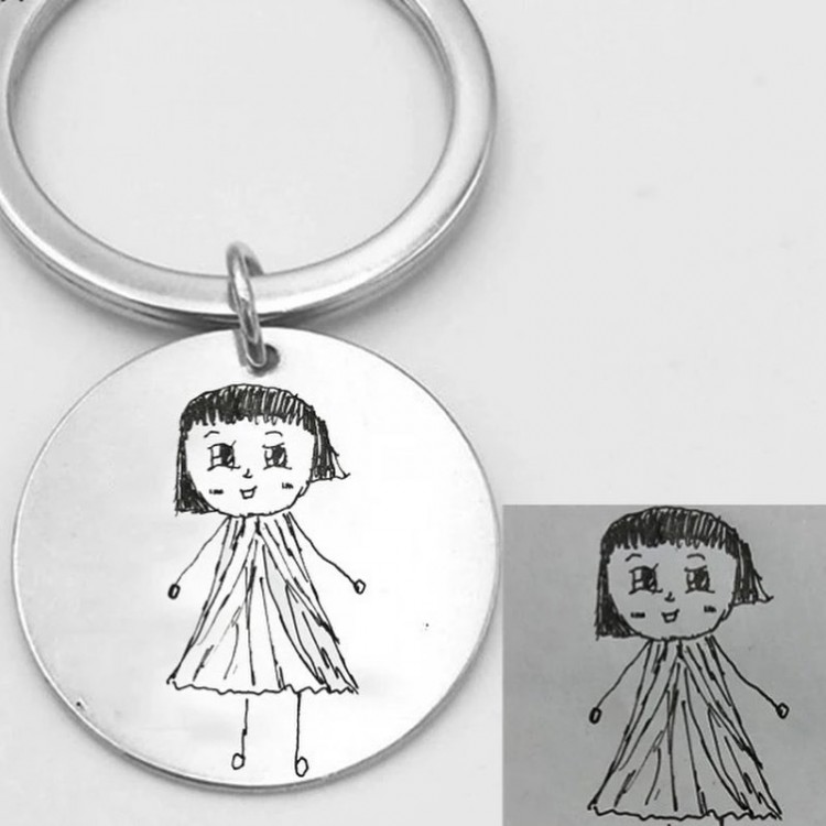 Llavero personalizado Dibujos de niños en plata de ley