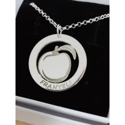 Collar personalizado con su diseño enmarcado plata de ley