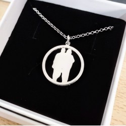 Collar personalizado con su diseño enmarcado plata de ley