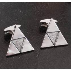 Gemelos Triangulos Trifuerza personalizados en plata de ley