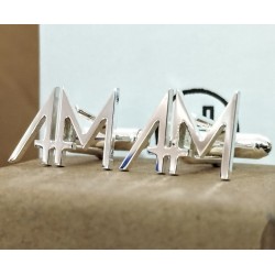 Gemelos de 2 iniciales con su diseño en plata de ley
