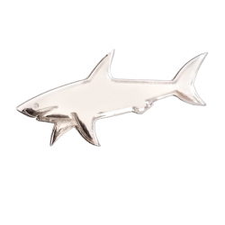 Pin de tiburón en plata de ley