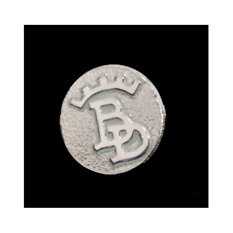 Pin de 1 inicial o símbolo en relieve  en plata de ley