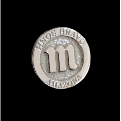 Pin de 1 inicial o símbolo en relieve  en plata de ley