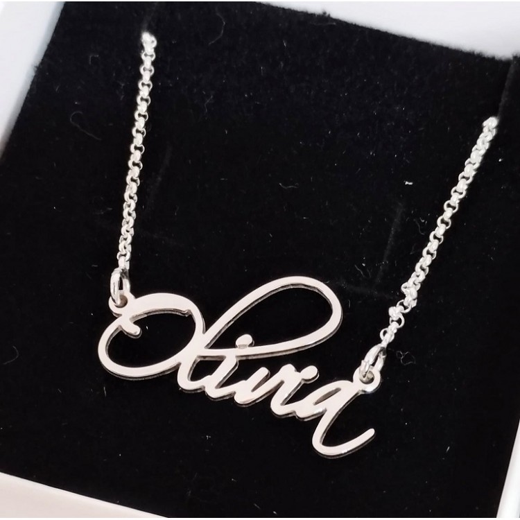 Collares nombres con la letra que desee en plata de ley