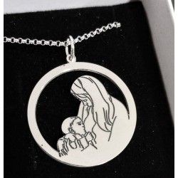 Collar personalizado con su diseño enmarcado plata de ley