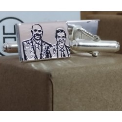 Gemelos dibujos  plata de ley ( cuadrados o rectangular)