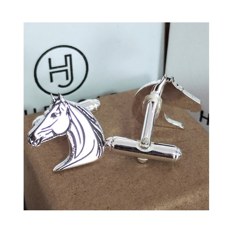 Gemelos Caballos personalizados plata de ley