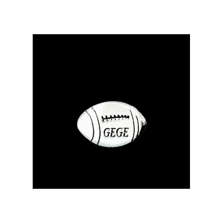 Pin balon de rugby  plata de ley