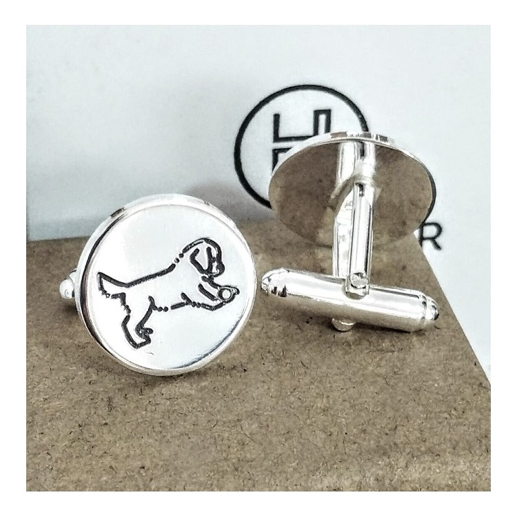 Gemelos personalizados animales y mascotas plata de ley Gemelos personalizados animales y mascotas plata de ley