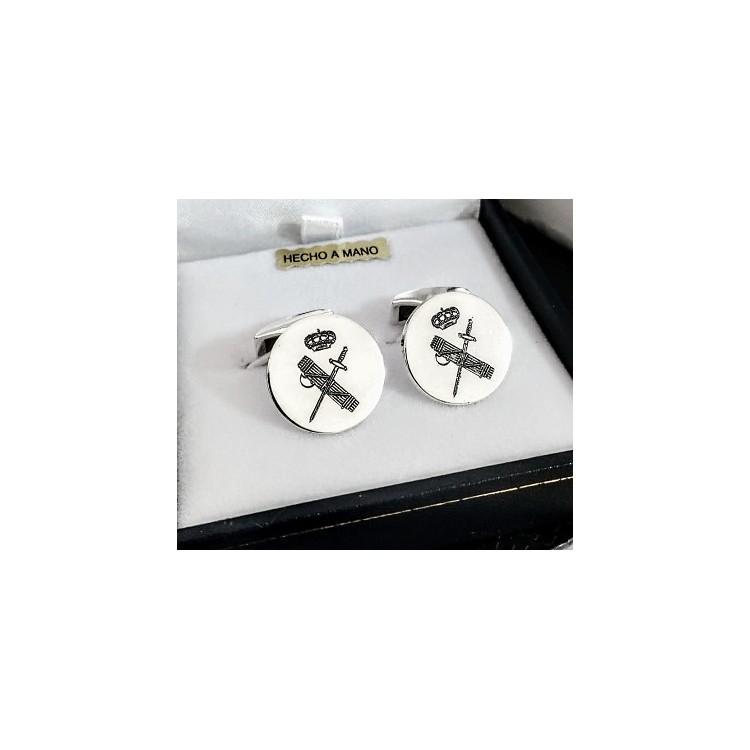 Gemelos personalizados escudos militares, cofradías ... plata de ley