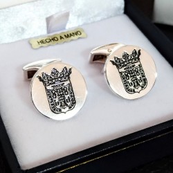 Gemelos personalizados escudos militares, cofradías ... plata de ley