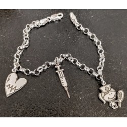 Pulseras personalizadas con colgantes plata de ley