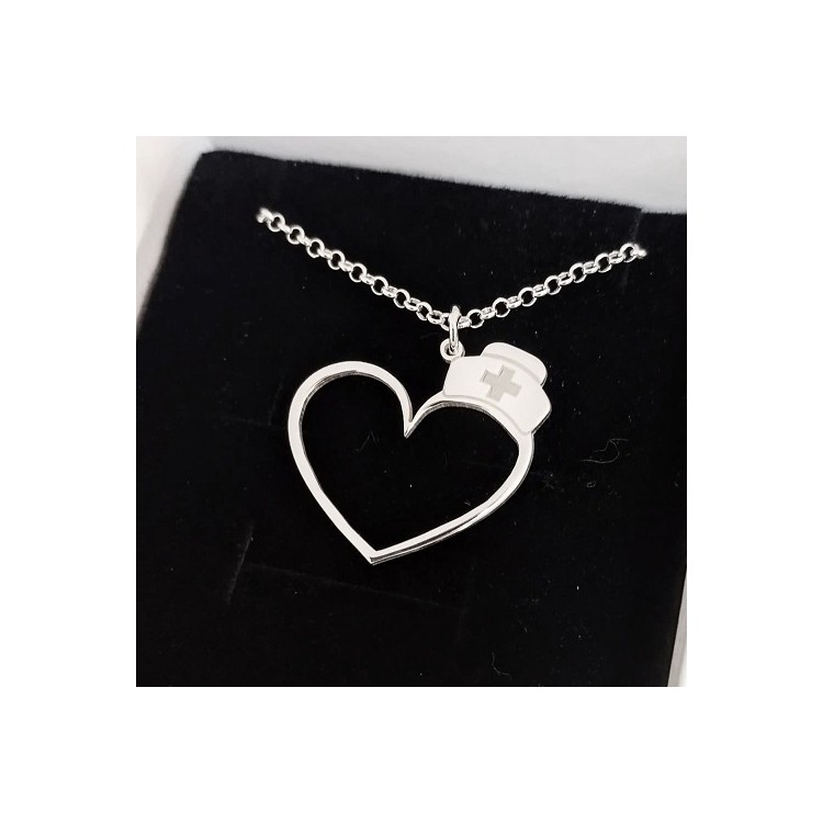 Colgante enfermera plata de ley