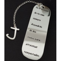 Marcapáginas personalizado en plata de ley