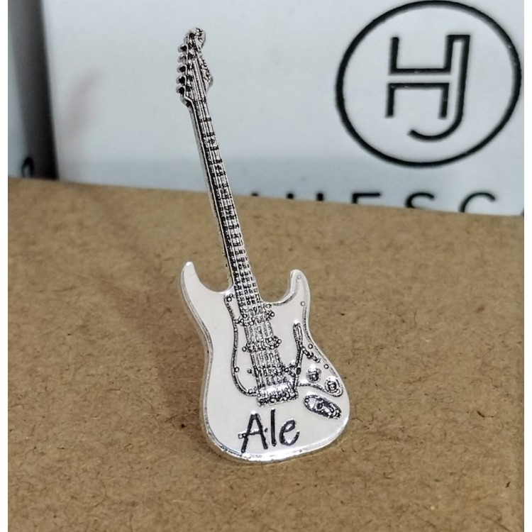 Pin  guitarra eléctrica en plata de ley