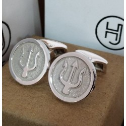 Gemelos personalizados con símbolos, emblemas o  logos en relieve plata de ley