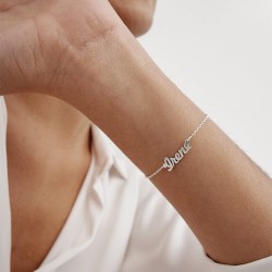 Pulsera personalizada con nombre y Cadena en plata de ley