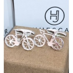 Gemelos Bicicleta en plata de ley fabricación artesanal