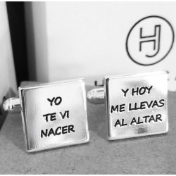 Gemelos  frases de plata de ley  personalizables