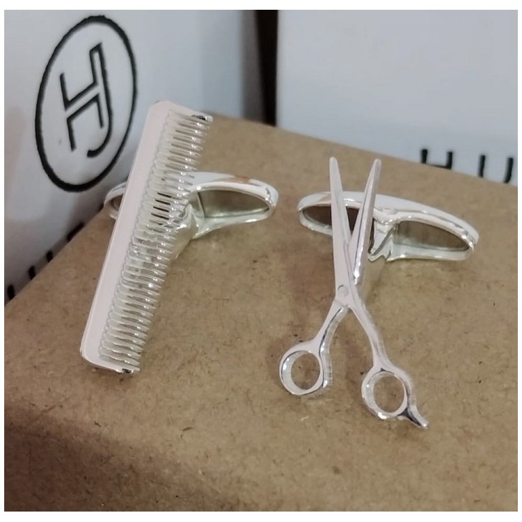 Gemelos para Peluqueros en Plata de Ley