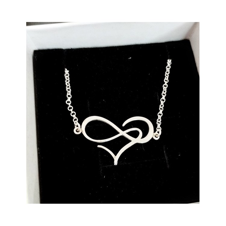 Collar corazon infinito plata de ley