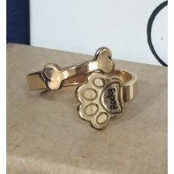 Anillos huella con nombre y hueso plata de ley