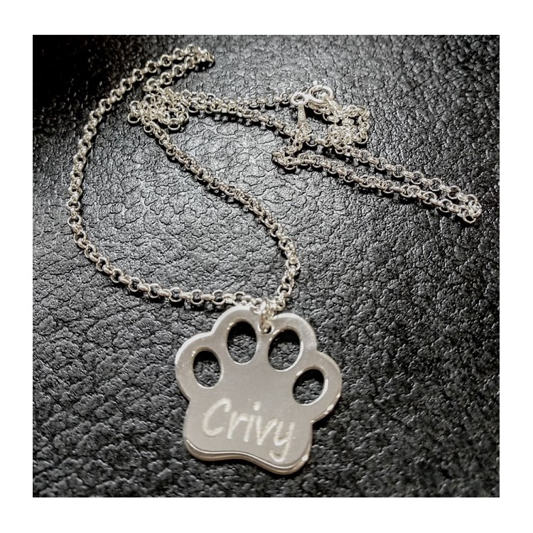 Colgante Huella de perro personalizado plata de ley